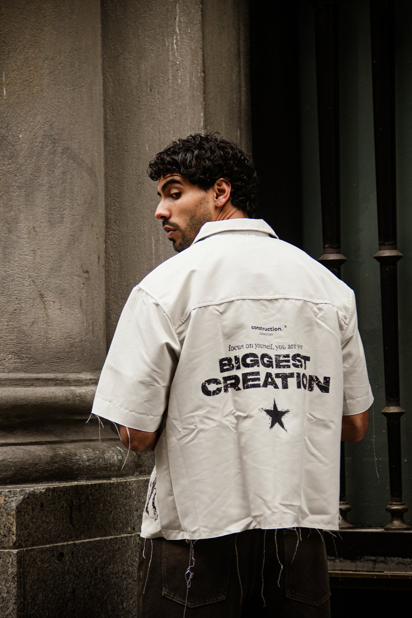 Camisa "Construction" Hueso